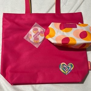 NWT Clinique Tote Bag with Small Cosmetic Bag and Mirror